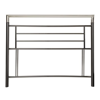 Beverley black shiny nickel double headboard.